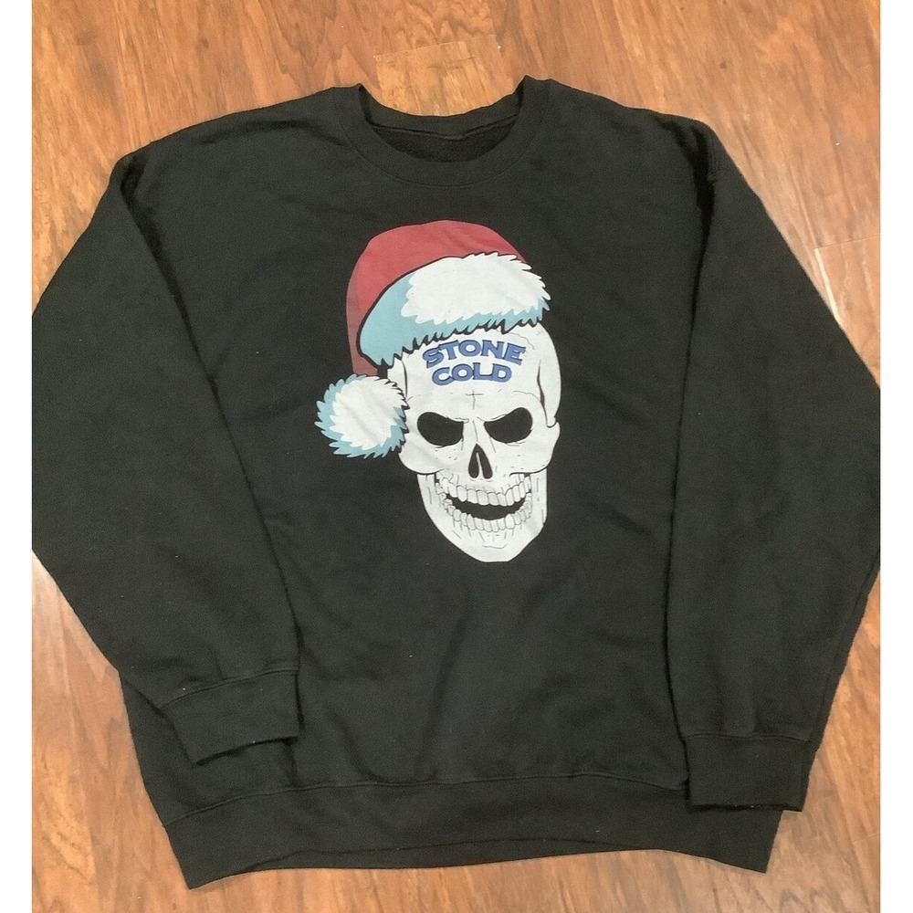 Vntg Stone Cold Steve Austin Christmas Skull Sweater Sweatshirt